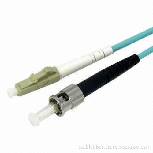 OM3 LC-ST Simplex Fiber-optic Patch Cord with -40 to 85°C Operating Temperature